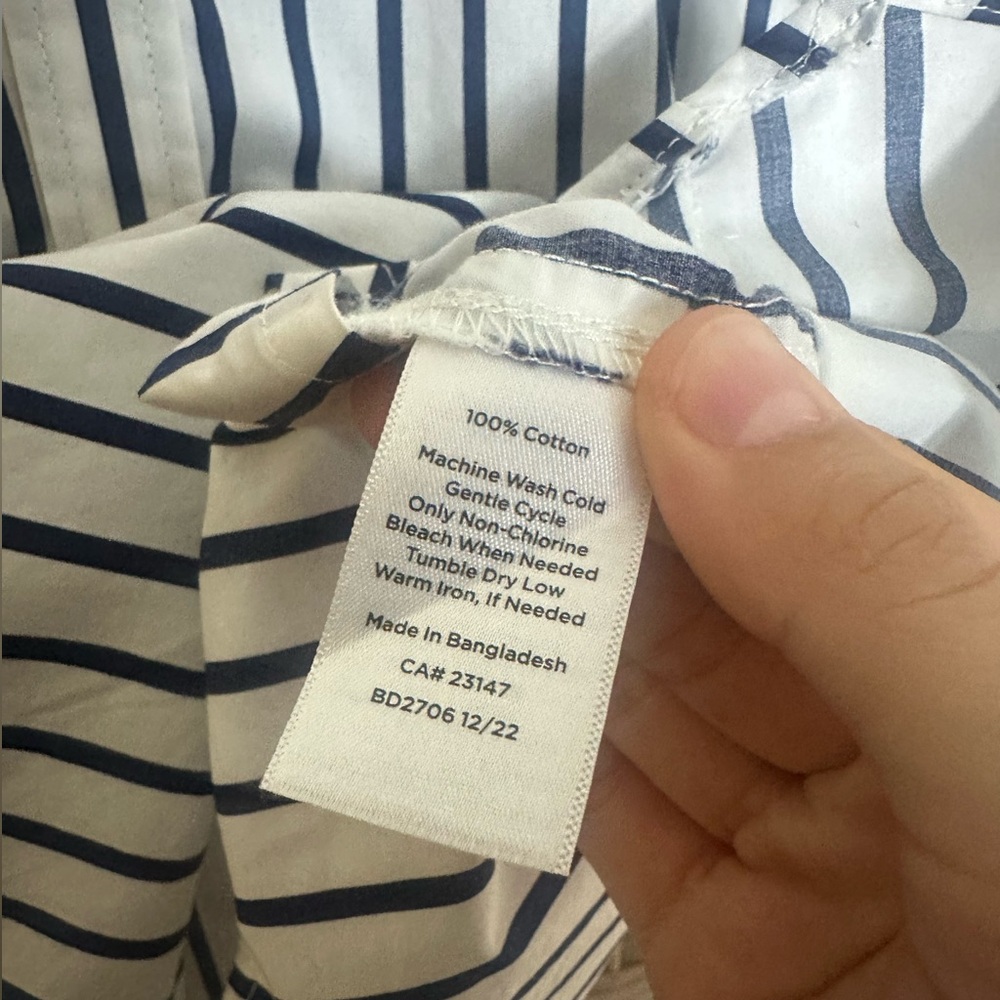 Talbots Twist Hem Nautical Stripe Shirt Top - Size Medium - Picture 8 of 10